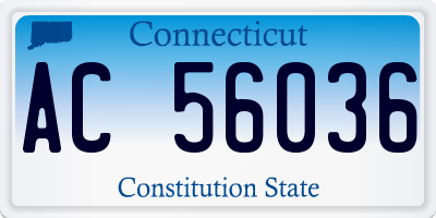 CT license plate AC56036