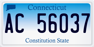 CT license plate AC56037