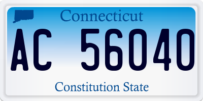 CT license plate AC56040