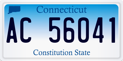 CT license plate AC56041