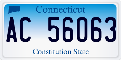 CT license plate AC56063