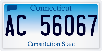 CT license plate AC56067