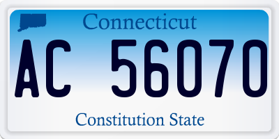 CT license plate AC56070