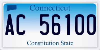 CT license plate AC56100