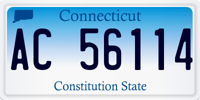 CT license plate AC56114