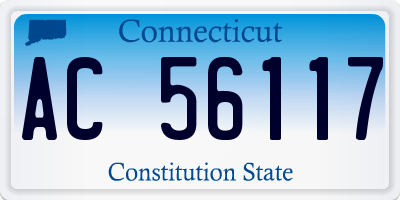 CT license plate AC56117