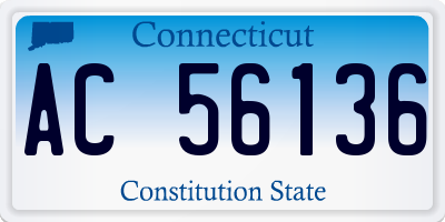 CT license plate AC56136