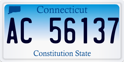 CT license plate AC56137