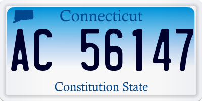 CT license plate AC56147