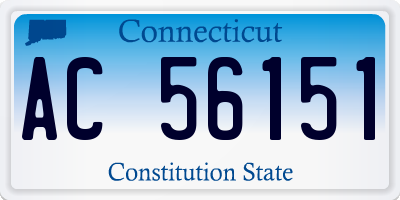 CT license plate AC56151