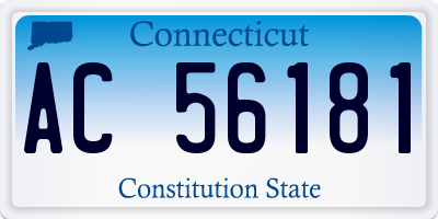 CT license plate AC56181