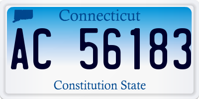 CT license plate AC56183