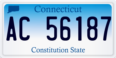 CT license plate AC56187