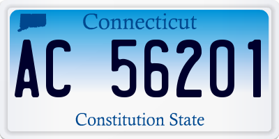 CT license plate AC56201