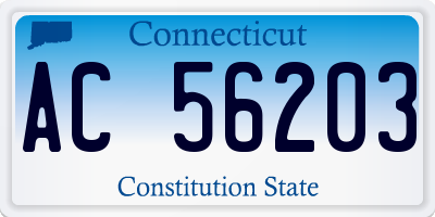 CT license plate AC56203