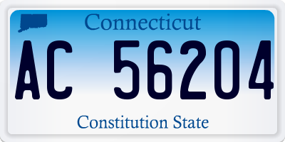 CT license plate AC56204