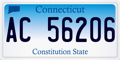 CT license plate AC56206