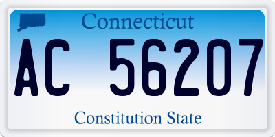 CT license plate AC56207