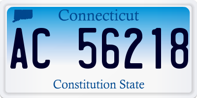 CT license plate AC56218