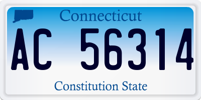 CT license plate AC56314