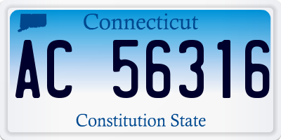 CT license plate AC56316