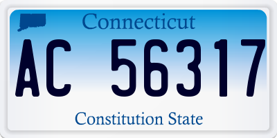 CT license plate AC56317