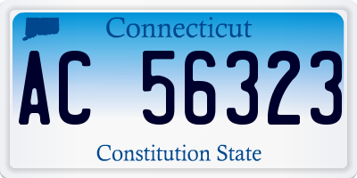 CT license plate AC56323