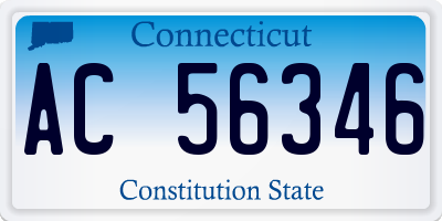 CT license plate AC56346