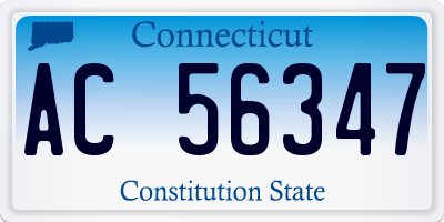 CT license plate AC56347