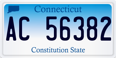 CT license plate AC56382