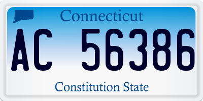 CT license plate AC56386