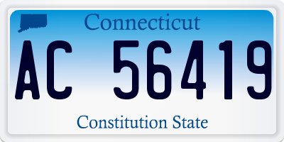 CT license plate AC56419