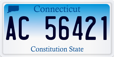 CT license plate AC56421