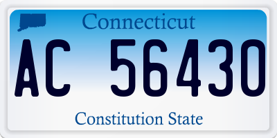 CT license plate AC56430