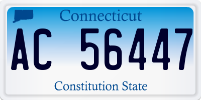 CT license plate AC56447