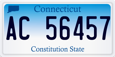 CT license plate AC56457