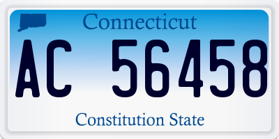 CT license plate AC56458