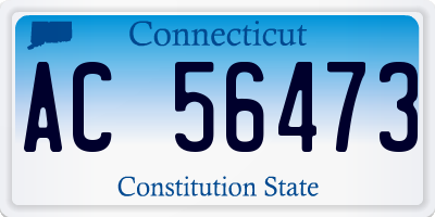 CT license plate AC56473