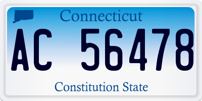 CT license plate AC56478