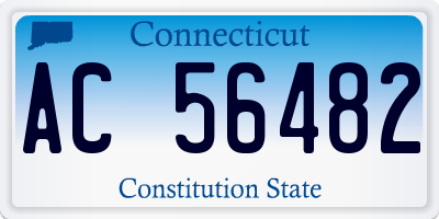 CT license plate AC56482