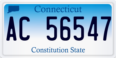 CT license plate AC56547