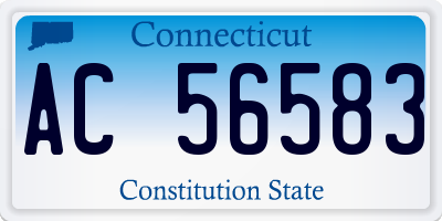 CT license plate AC56583