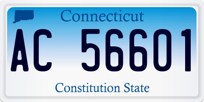 CT license plate AC56601
