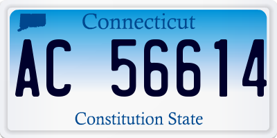 CT license plate AC56614