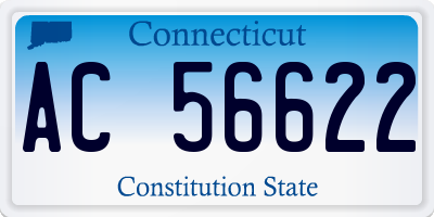 CT license plate AC56622