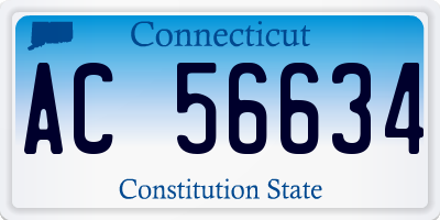 CT license plate AC56634