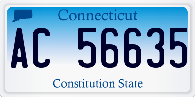 CT license plate AC56635