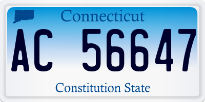 CT license plate AC56647