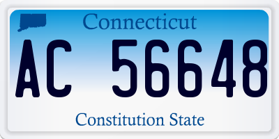 CT license plate AC56648