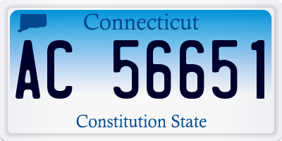 CT license plate AC56651